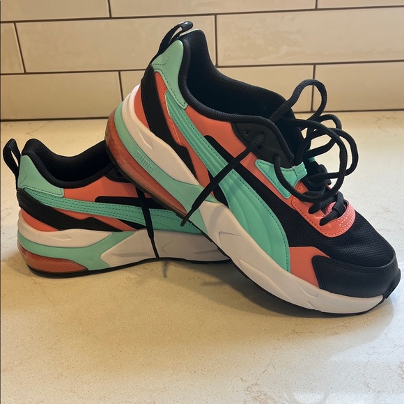 Puma Shoes - Puma Women's Sneakers in Black, Coral, and Mint